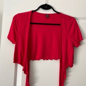 Red Shein Tie Up Crop Top